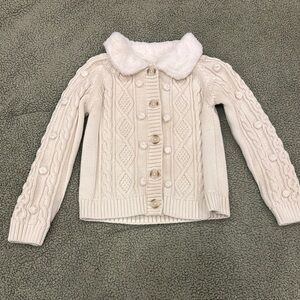 Toddler girls Cream Cable Knit Sweater